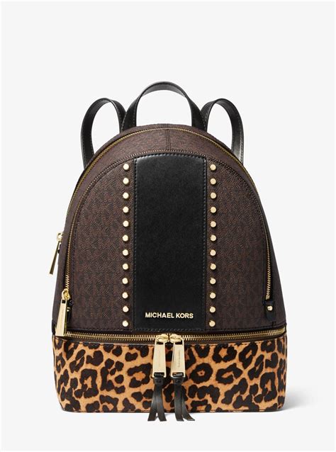 michael kors leopard backpack rhea|Michael Kors rhea backpack sale.